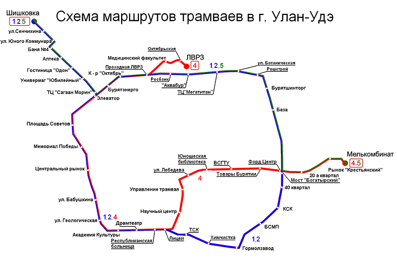Схема движения маршрута 64 в улан-удэ Схема движения маршрута 64 в улан-удэ